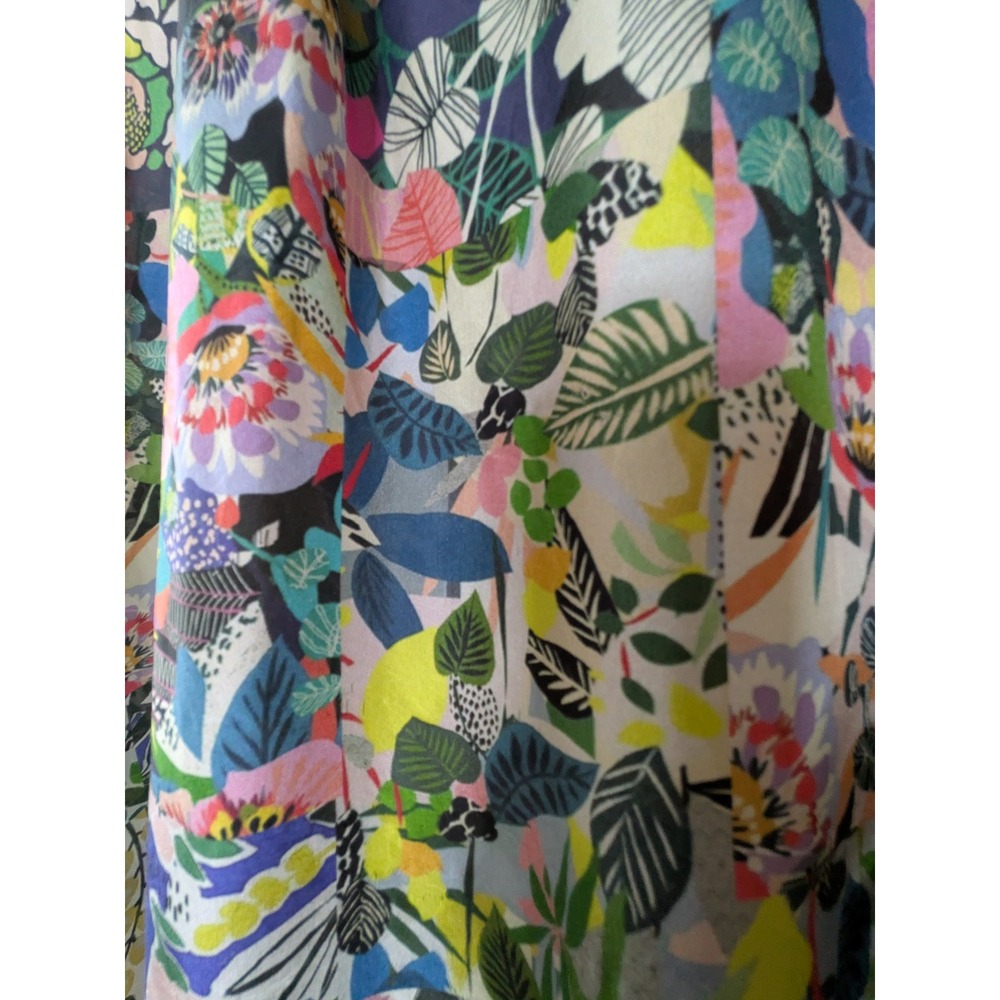 Johnny Was Womens XS Silk Patchwork Floral Sleeveless Button Front Tunic - Picture 4 of 7